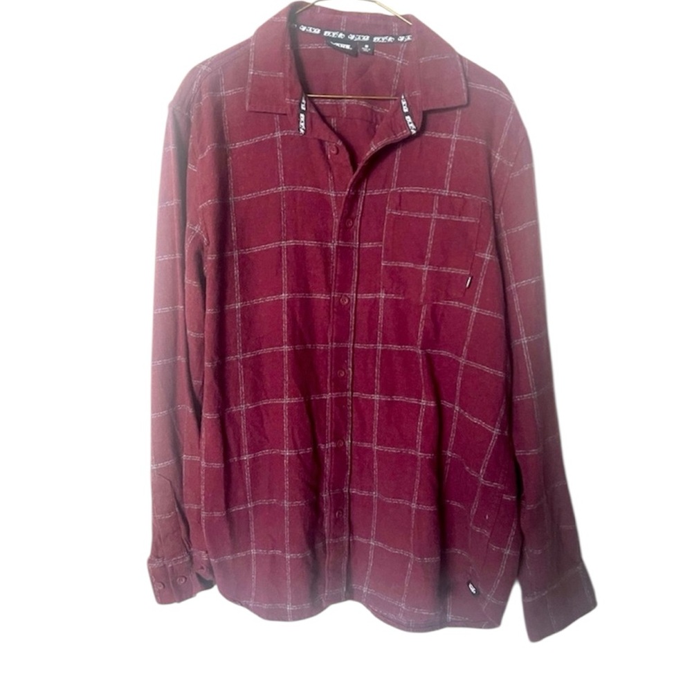 Vans flannel Burgundy Plaid Button-Up Shirt